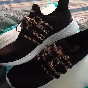 Adidas Women's Black Sneakers with Patterned Laces